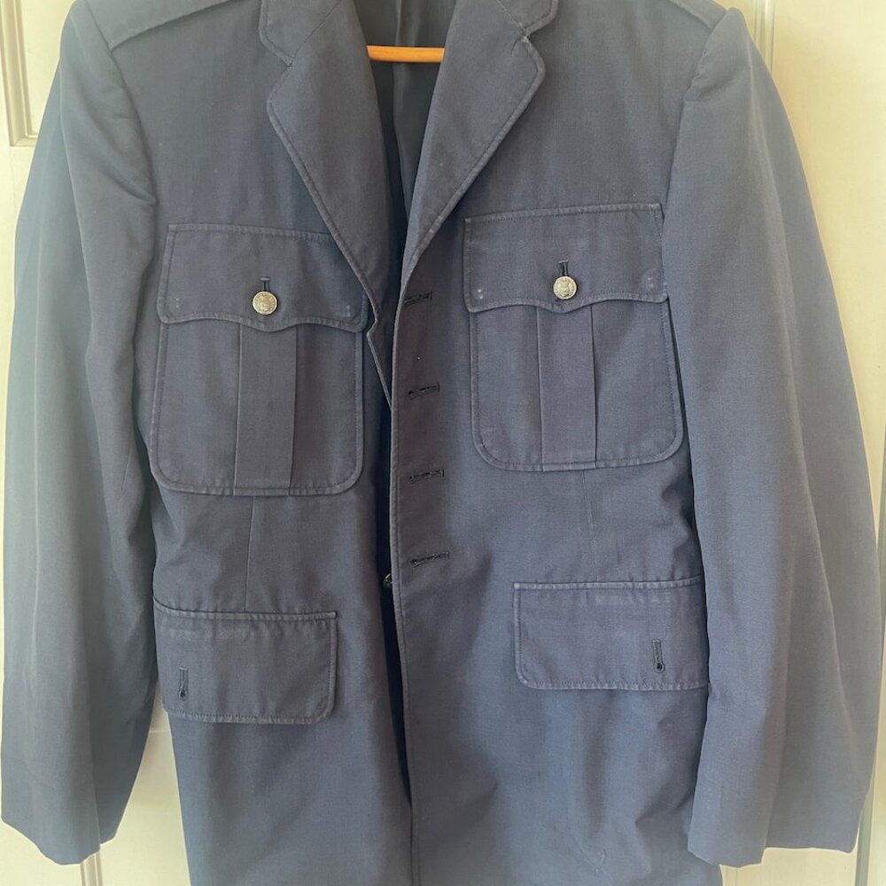 VINTAGE AIR FORCE SERVICE DRESS UNIFORM 40S BLUE COAT JACKET MILITARY USAF
